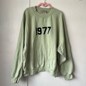 authentic 1977 tan fear of god essentials crewneck sweatshirt